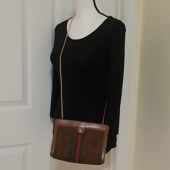 Gucci Leather Suede Clutch Crossbody Purse - Picture 2 of 16